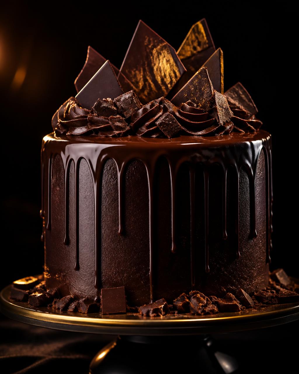 Torta de chocolate con ganache brillante