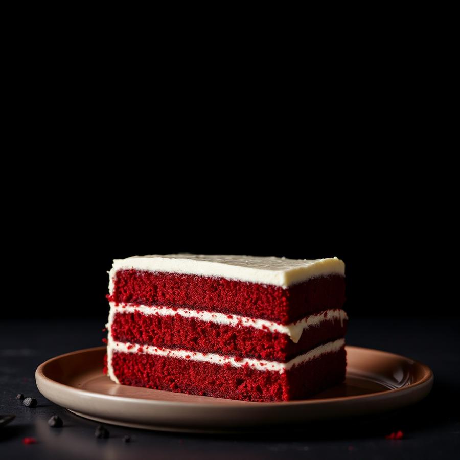 Porción de torta red velvet